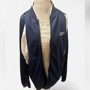 Vintage Reebok Men's Navy and Cream Jacket